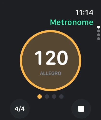 Apple Watch의 Metro X 햅틱 메트로놈